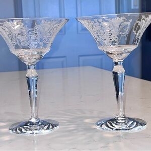 VTG Morgantown MILAN Tall Sherbet, Cocktail or Champagne Glasses Set of Two